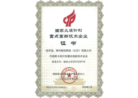 米兰官网AC Milan荣膺“国家火炬计划重点高新技术企业”